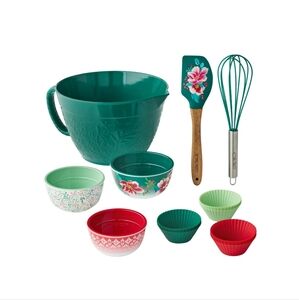 The Pioneer Woman Merry Meadow 18-Piece Melamine Nesting Batter Bowl Set.